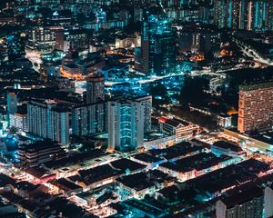 Preview wallpaper night city, buildings, architecture, apartments