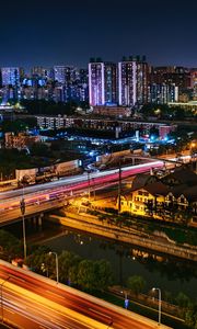 Preview wallpaper night city, buildings, city lights, beijing, china