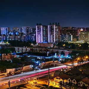 Preview wallpaper night city, buildings, city lights, beijing, china