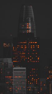 Preview wallpaper night city, buildings, lights, dark