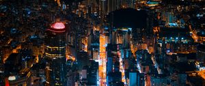 Preview wallpaper night city, buildings, lights, road, hong kong