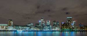 Preview wallpaper night city, buildings, lights, water, london