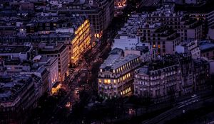 Preview wallpaper night city, buildings, lights, roads, cars