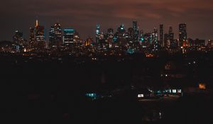 Preview wallpaper night city, buildings, lights, dark, darkness