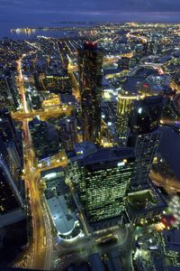 Preview wallpaper night city, buildings, road, lights, australia