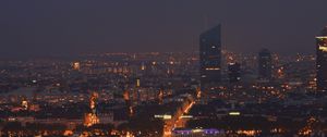 Preview wallpaper night city, buildings, skyscraper, architecture