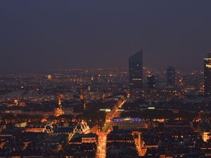 Preview wallpaper night city, buildings, skyscraper, architecture