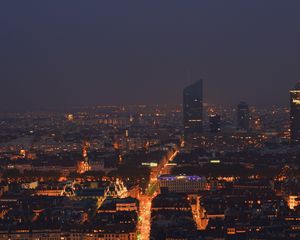 Preview wallpaper night city, buildings, skyscraper, architecture
