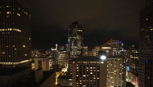 Preview wallpaper night city, buildings, skyscraper, lights