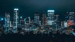 Preview wallpaper night city, buildings, skyscraper, lights, night