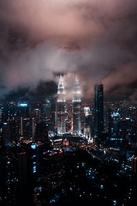 Preview wallpaper night city, buildings, skyscrapers, dark