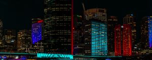 Preview wallpaper night city, city, buildings, illumination