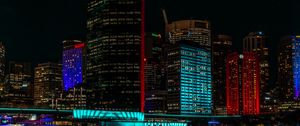 Preview wallpaper night city, city, buildings, illumination