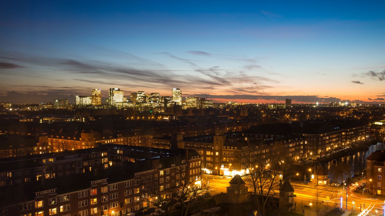 Wallpaper night city, city, lights, architecture