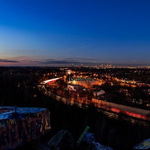 Preview wallpaper night city, city lights, aerial view, sunset, boston