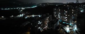 Preview wallpaper night city, city lights, aerial view, buildings, night