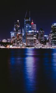 Preview wallpaper night city, city lights, architecture, sydney, australia