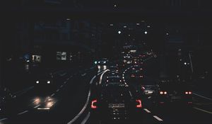 Preview wallpaper night city, city lights, cars, traffic, street