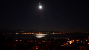 Preview wallpaper night city, city lights, lake geneva