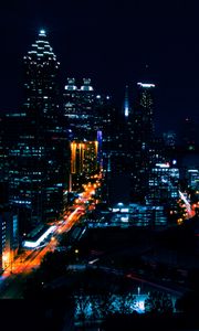 Preview wallpaper night city, city lights, light, buildings