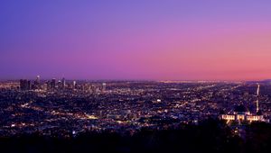 Preview wallpaper night city, city lights, night, los angeles, united states