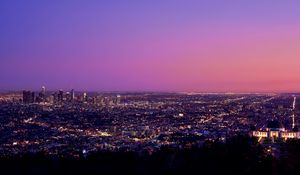 Preview wallpaper night city, city lights, night, los angeles, united states