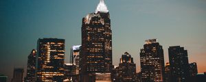 Preview wallpaper night city, city lights, night, sky, north carolina