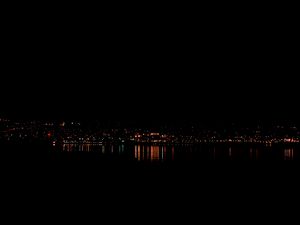 Preview wallpaper night city, city lights, panorama, duluth, minnesota