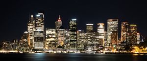 Preview wallpaper night city, city lights, panorama, shore, sydney, australia