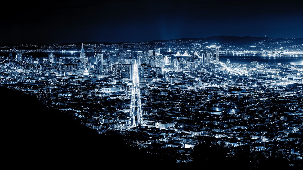 Wallpaper night city, city lights, san francisco, united states