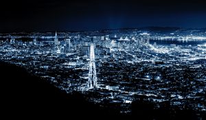 Preview wallpaper night city, city lights, san francisco, united states