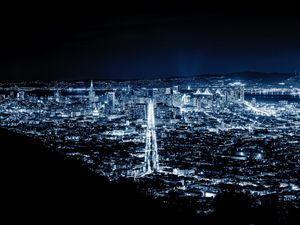 Preview wallpaper night city, city lights, san francisco, united states