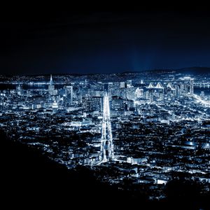 Preview wallpaper night city, city lights, san francisco, united states