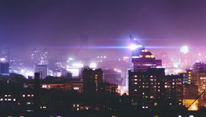 Preview wallpaper night city, city lights, skyline, yekaterinburg, russia