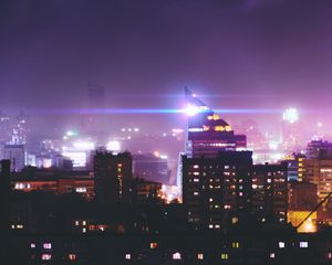 Preview wallpaper night city, city lights, skyline, yekaterinburg, russia