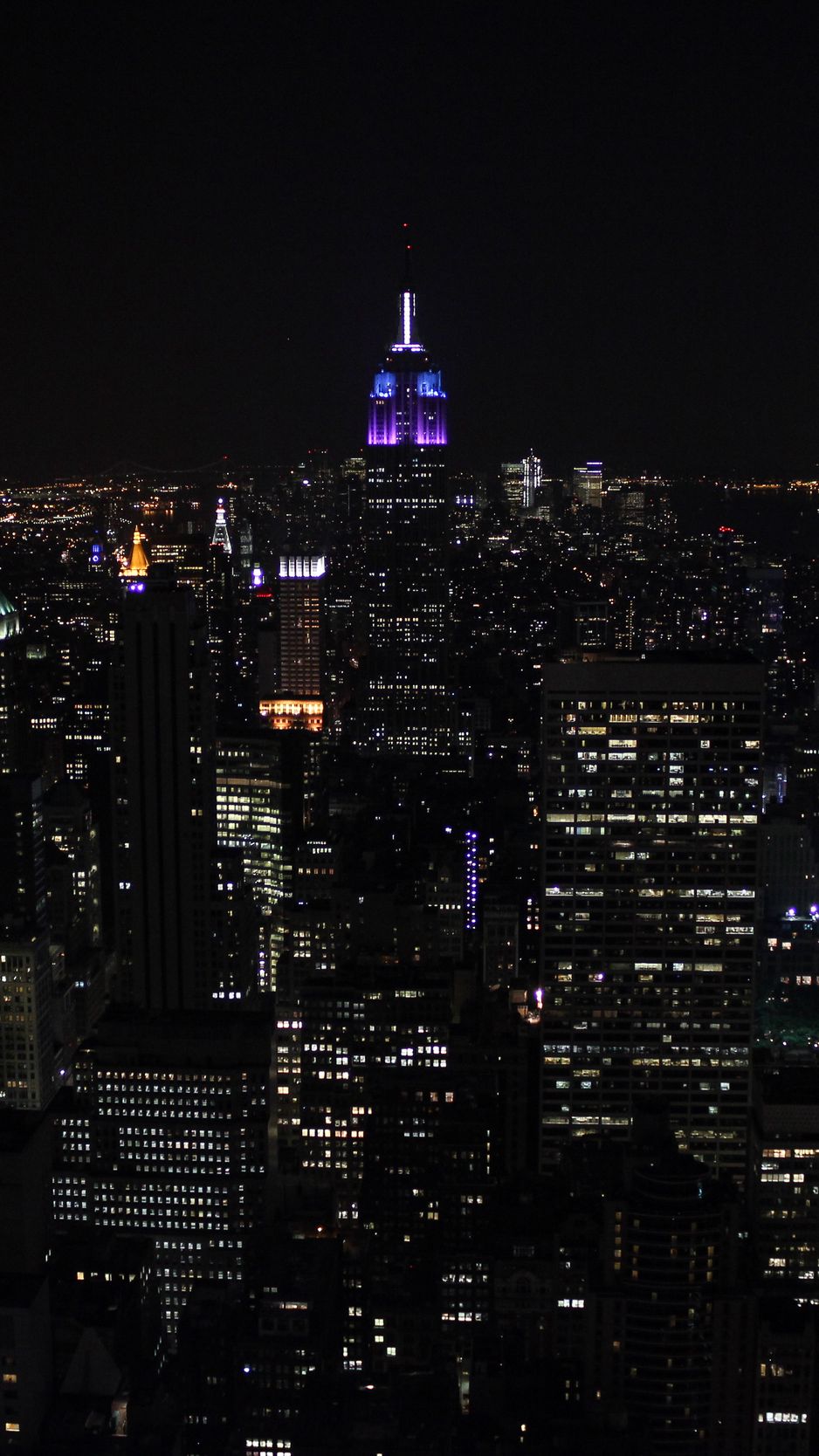 Download wallpaper 938x1668 night city, city lights, skyscrapers, night,  skyline, new york, usa iphone 8/7/6s/6 for parallax hd background