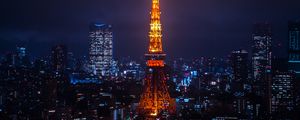 Preview wallpaper night city, city lights, tokyo, tower