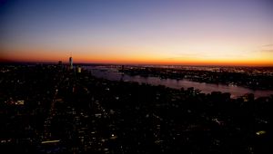 Preview wallpaper night city, city lights, top view, metropolis, new york, united states