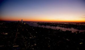 Preview wallpaper night city, city lights, top view, metropolis, new york, united states