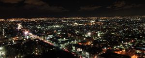 Preview wallpaper night city, city lights, top view, mexico