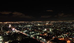 Preview wallpaper night city, city lights, top view, mexico