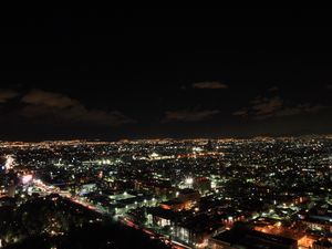 Preview wallpaper night city, city lights, top view, mexico