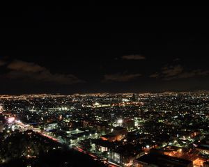 Preview wallpaper night city, city lights, top view, mexico