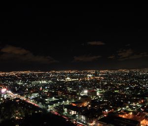 Preview wallpaper night city, city lights, top view, mexico