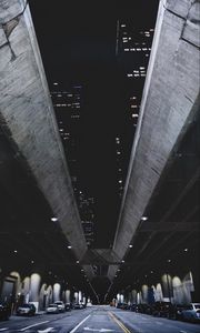 Preview wallpaper night city, city lights, underground, parking, asphalt, los angeles, united states