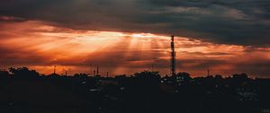 Preview wallpaper night city, clouds, night, overcast, indonesia