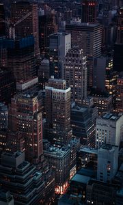 Preview wallpaper night city, evening, architecture, buildings