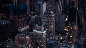 Preview wallpaper night city, evening, architecture, buildings