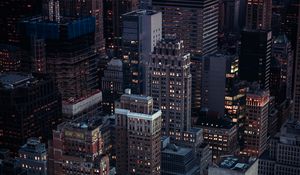 Preview wallpaper night city, evening, architecture, buildings