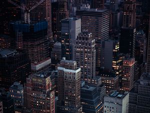 Preview wallpaper night city, evening, architecture, buildings